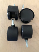 4pk-Office Chair Casters Twin Wheel 5/16-18-1 Inch thread stem