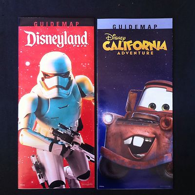 Disneyland & California Disney Guide Maps Spring 2016 Set Star Wars / Mater
