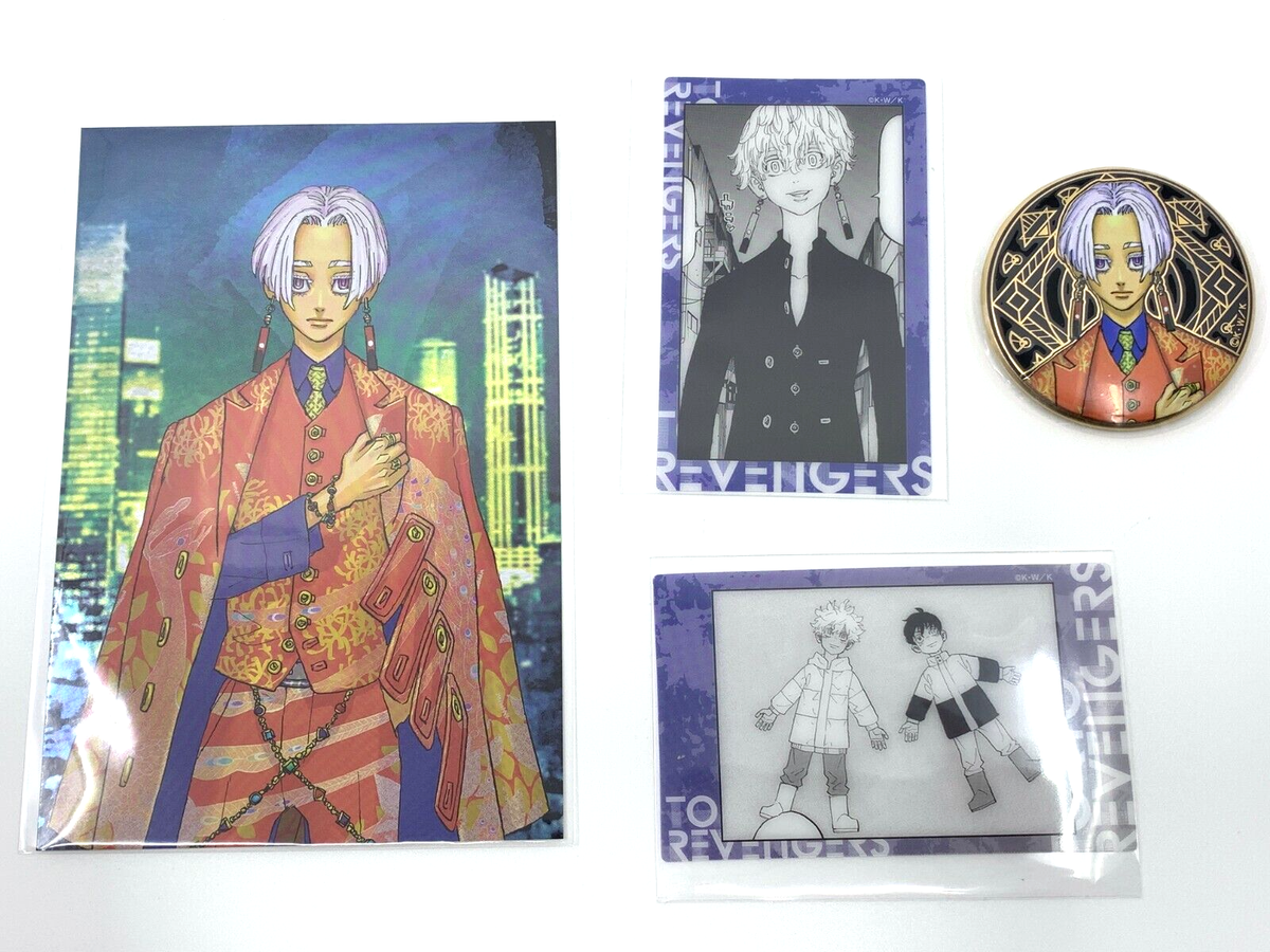 Tokyo Revengers Exhibition Kurokawa Izana Postcard Metal Badge