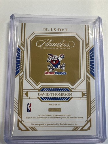 2022-23 Panini Flawless Legendary Scripts David Thompson/25 Denver Auto LS-DVT - Imagen 2 de 3