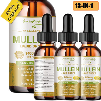 Mullein Leaf Extract Liquid Natural 13-in-1 Lung Cleanse & Detox Supplement