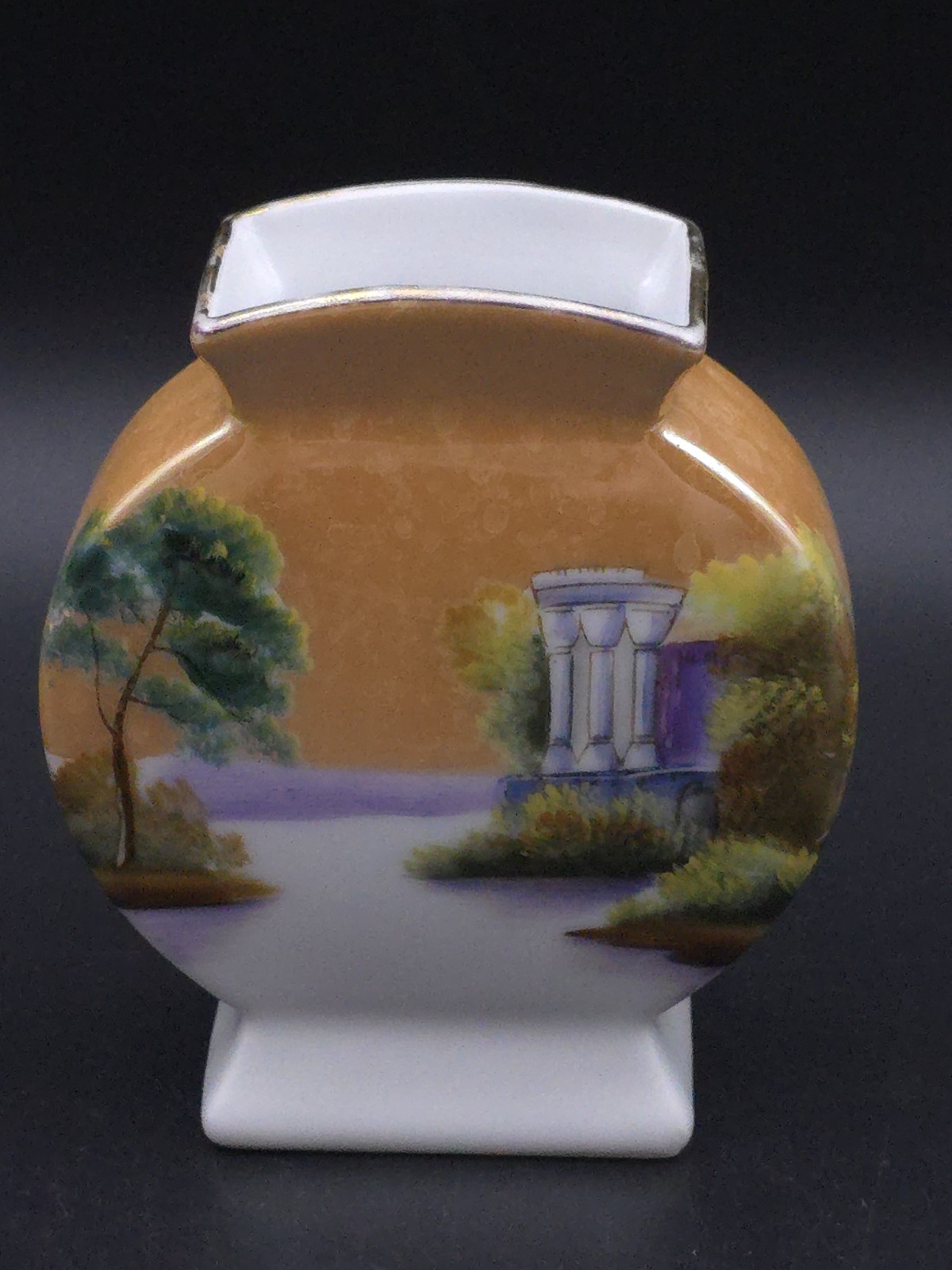 Noritake Porcelain Hand Painted Lustre Vase-Gilt Wear
