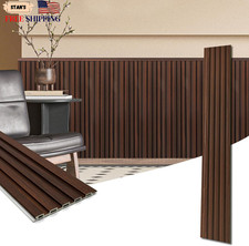 48 x 6 in WPC Wood Slat Wall Panels 3D Wall Accents 16-Pack Walnut FREE SHIPPING