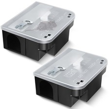 Qualirey 2 Pcs Rat Bait Station with Keys Rodent Trap Box,Clear Large Size ...