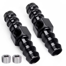 2pcs 12 38 516 Barb Inline Fuel Pressure Gauge Adapter W 18 Npt Port