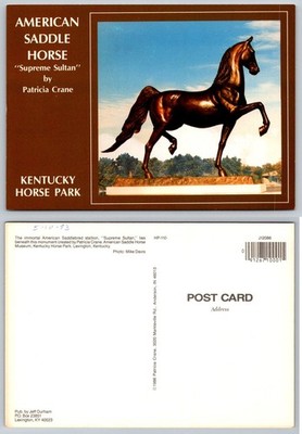 American Saddle Horse Supreme Sultan Statue Postcard Kentucky Horse Park 1986