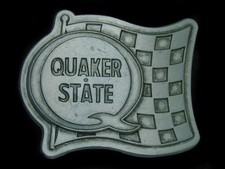 UA13141 VINTAGE 1970s  QUAKER STATE  MOTOR OIL ADVERTISMENT BELT BUCKLE