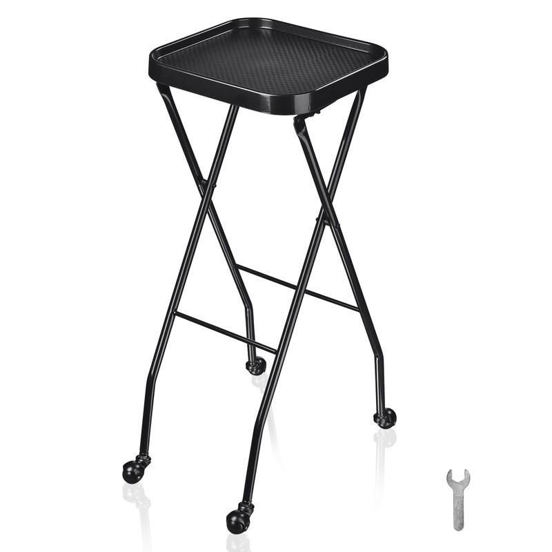 Salon Folding Rolling Tray Station Service Trolley Storage Cart For Barber Shop