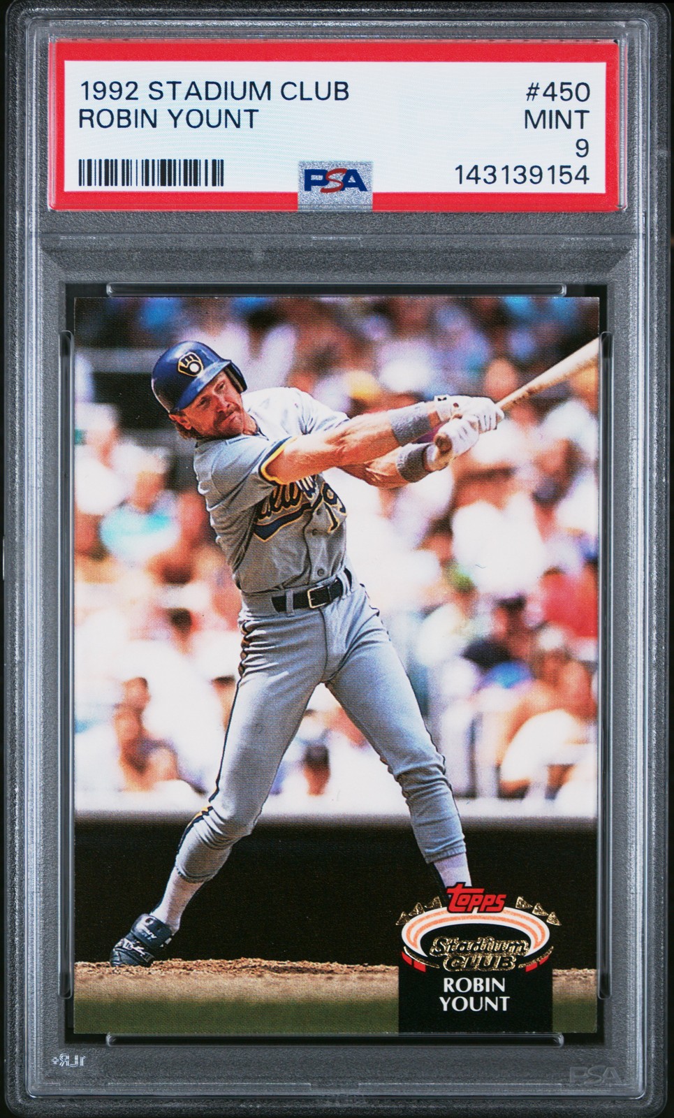 1992 STADIUM CLUB #450 ROBIN YOUNT PSA 9