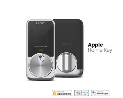 NEW! LOCKLY  Pin Genie Pro Satin Nickel Deadbolt Apple Home Key Wi-Fi Smart Lock