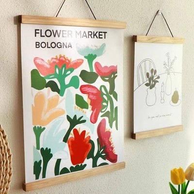 Magnetischer Holz Poster Aufhänger Rahmen für Wandbilder Fotos Leinwandbilder Wohndeko