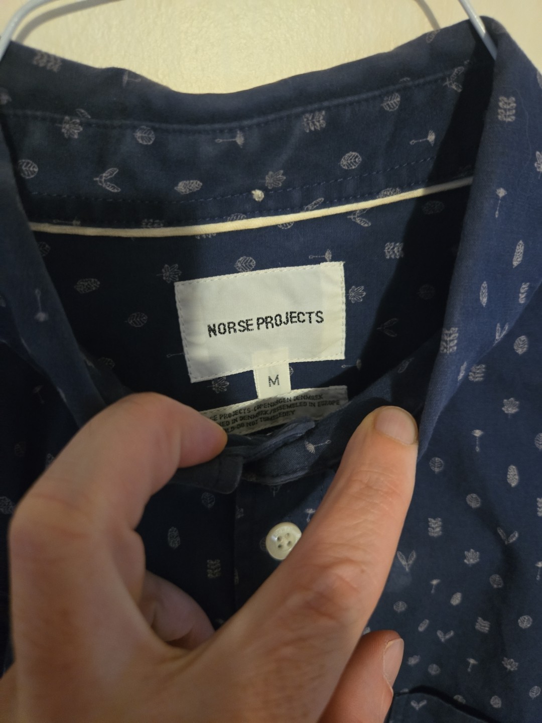 Norse Projects Men's Button Down LS Shirt ALL OVER PRINT NAVY/INDIGO image 7