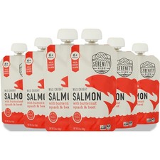 Serenity Kids Salmon Baby Food Pouch With Organic Beet And Butternut 6 Pack