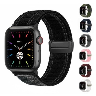 Smartwatch Armband für Apple Watch Series 7 41 mm 45 mm Nylon Ersatz Band Magnet