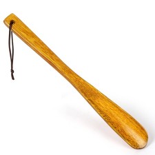 Shoe Horn Wooden, 32cm Wooden Shoehorn with Hanging Rope, Shoe Loof...