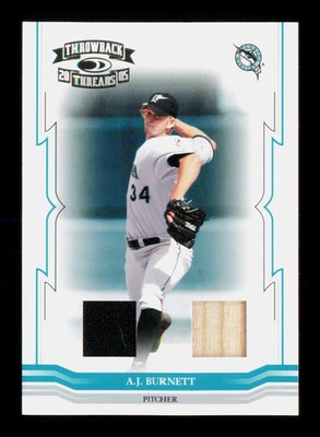 2005 Donruss Throwback Threads #197 A.J. Burnett /100 Material Combo