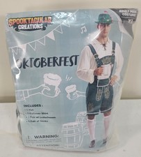 Spooktacular Creations Oktoberfest Mens Halloween Costume Sz XL Lederhosen NEW
