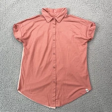 Smartwool Merino Shirt Womens M Everyday Button Down Top Rose Cloud Split Back