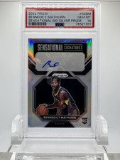 2022 PRIZM BENNEDICT MATHURIN SENSATIONAL SIGNATURES SILVER PRIZM RC SSBM PSA 10