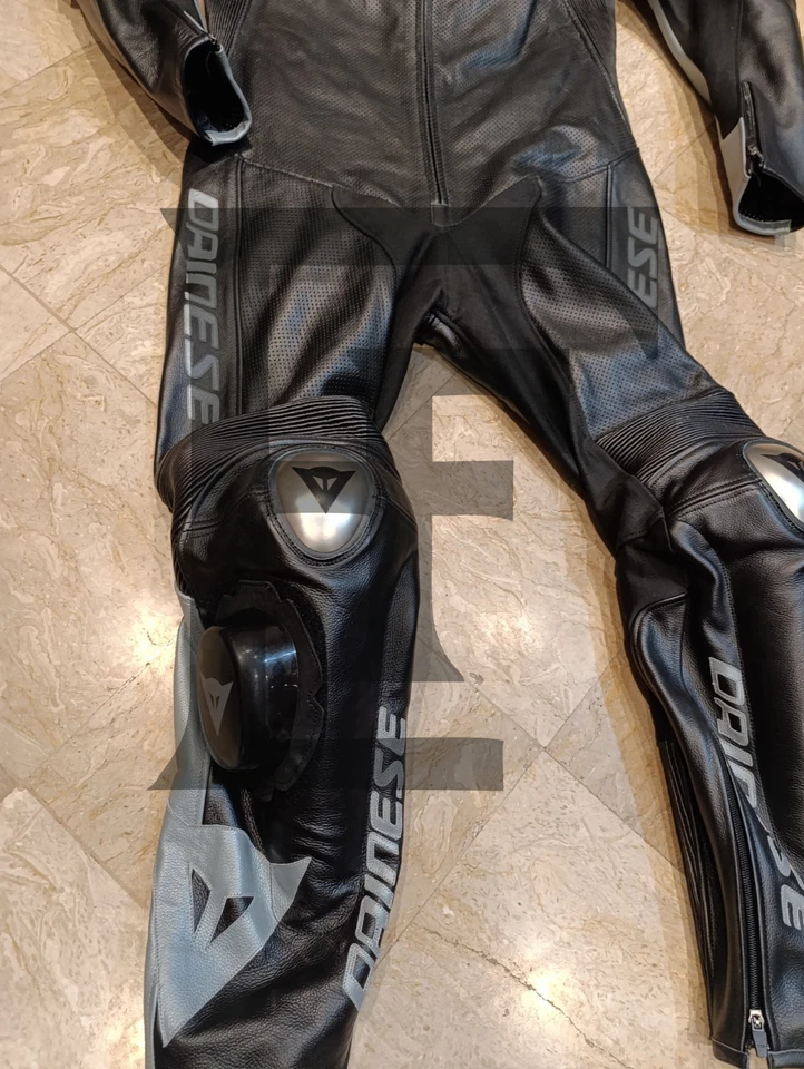 Traje de cuero para montar en motocicleta hecho a medida CE armadura moto traje de carreras Foto 3 de 4