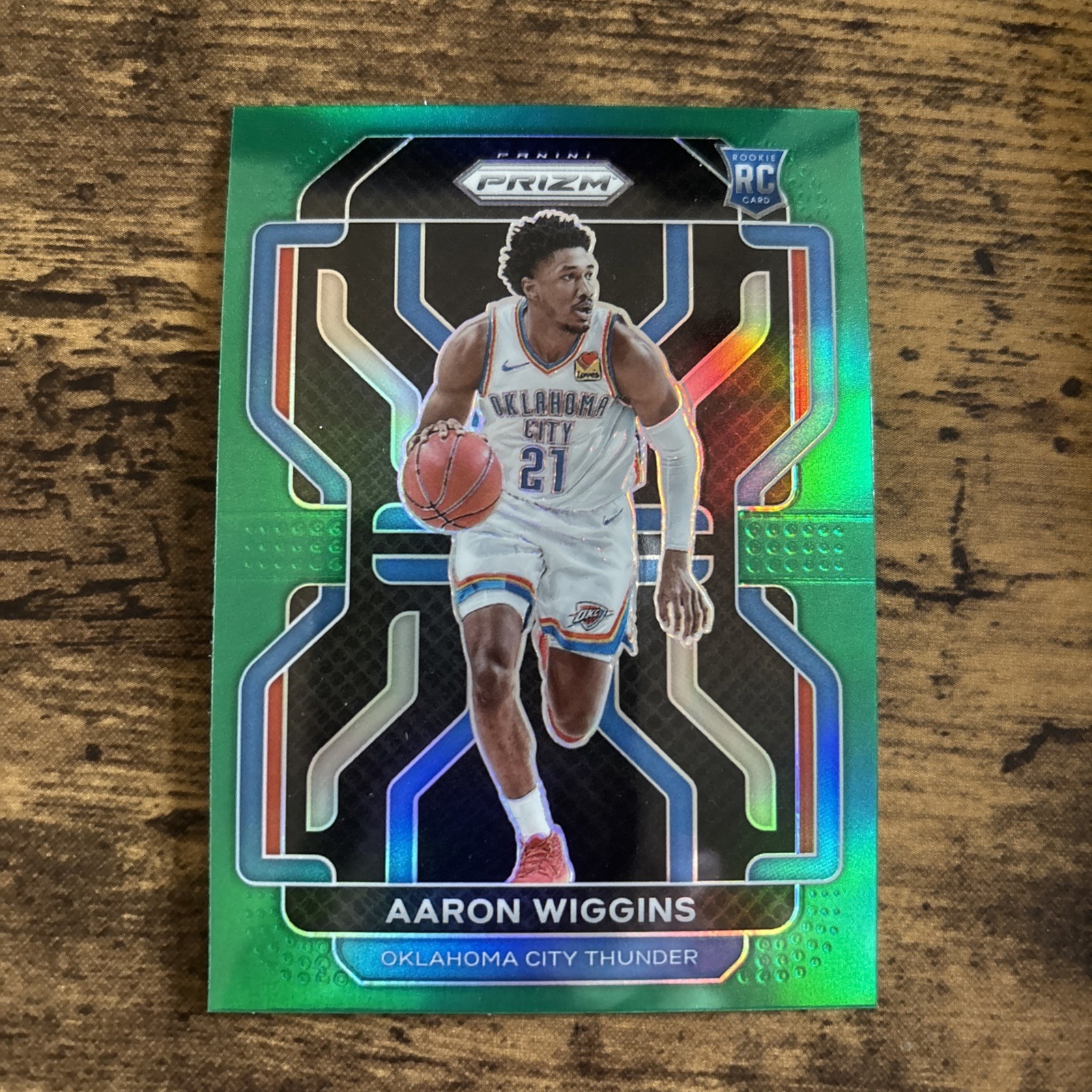 2021 Panini Prizm #286 Aaron Wiggins Green RC
