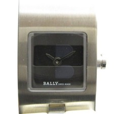 Barry BALLY H260-279 Watch Quartz Square Leather Belt Silver Color Used 0b1cad4b