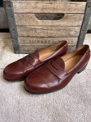 E. VOGEL men's bespoke / custom made penny loafers shoes mid brown sz US 13