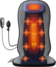 comrelax Vibration Back Massager for Chair with Heat, Massage Gary Blue
