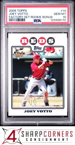 2008 TOPPS FACTORY SET ROOKIE BONUS #14 JOEY VOTTO RC REDS PSA 10