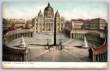 Rome Italy Postcard St. Peter s Square and St. Peter s Basilica in Vatican City