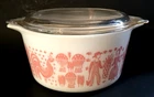 Vintage PYREX Pink Amish Butterprint #473 w Lid 1 Quart Casserole Dish *Beauty