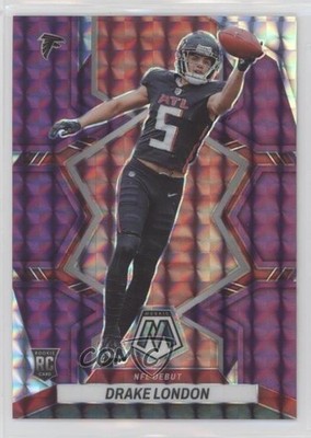 2022 Panini Mosaic NFL Debut Purple Prizm 36/49 Drake London #275 Rookie RC 1o1x