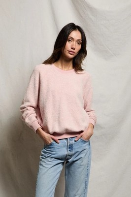 Perfectwhitetee Ziggy Reverse Fleece Crew Neck Sweatshirt Vint Pink Size Small