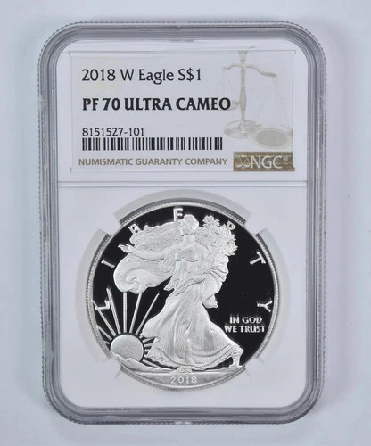 2018 W Marke W in the front but realy S mint mar American Silver Eagle NGC PF70