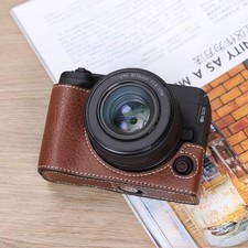 For Canon EOS R50v Leather Case Camera Bag Protective Base Cover shell black