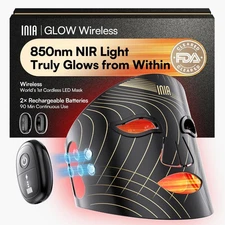 Red Light Therapy Mask for Face, Glow Wireless LED Face Mask Light Therapy wi...