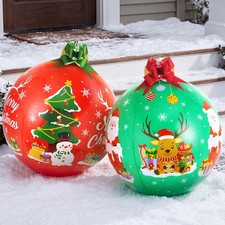 2PC 24'' Giant Inflatable Christmas Balls Large PVC Decorated Ball