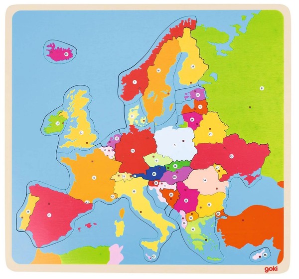 Puzzle Europa 32 X 30 X 1 Cm, Holz, 35 Teile, Per StüCk Spiel 57509 Deutsch 2025-image
