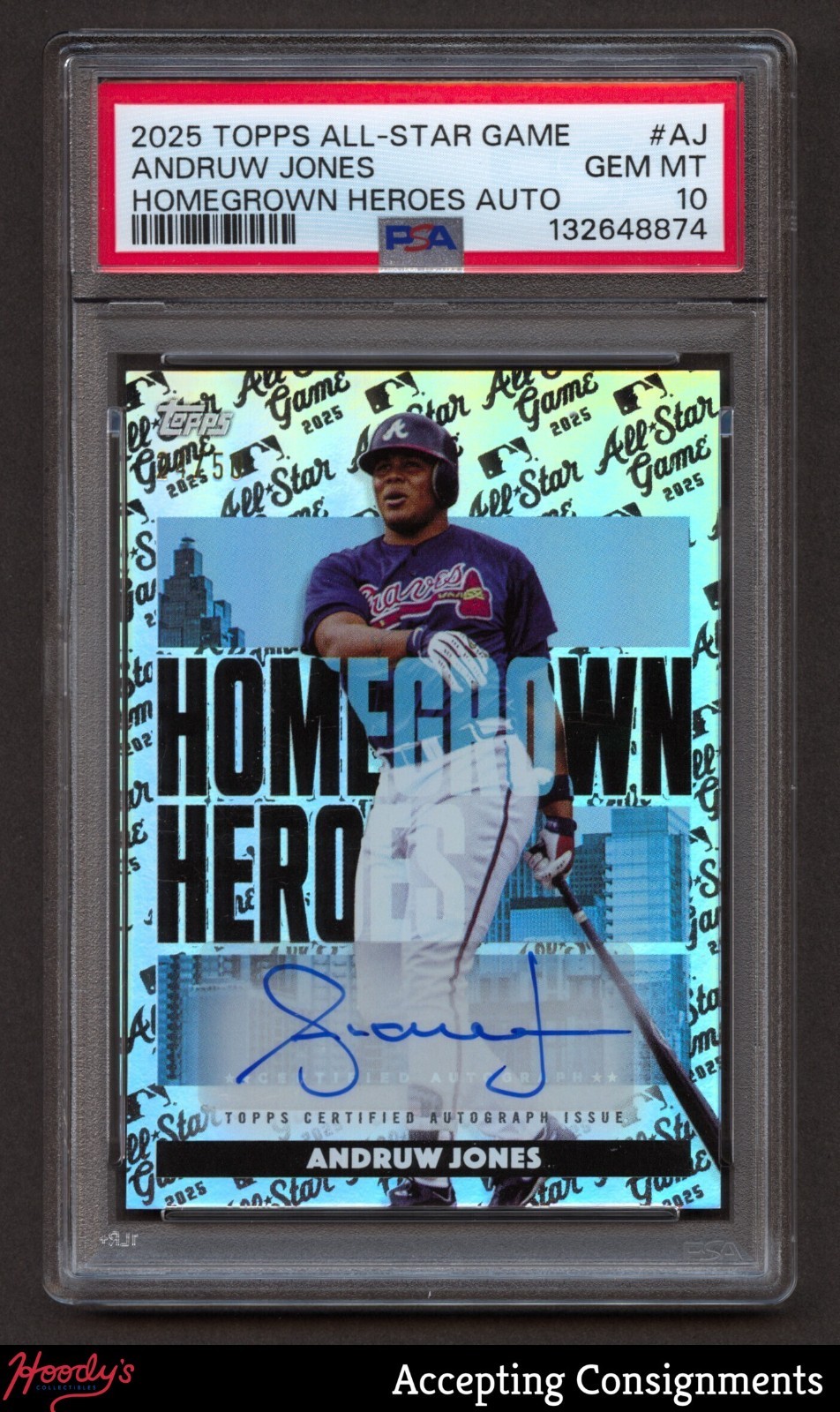 2025 Topps All-Star Game Homegrown Heroes Autograph Andruw Jones /50 AUTO PSA 10