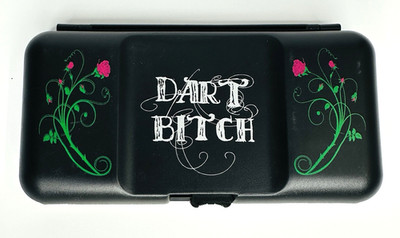 Viper Dart Bitch Darts Case Plastic Velvet Lined Easy Open Close Pink Roses 7 