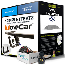 Anhängerkupplung abnehmbar für VW Touran +E-Satz (AHK und ES) Set kpl. NEU