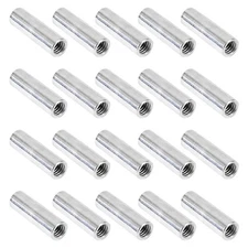 20 Packs 1/4"-20 Round Rod Coupling Nuts, UNC Threaded Round Connector Nuts，