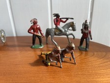 5 Vintage American Indian Western Toy Lot 1 on HORSE Rifle 1 Tomahawk Britain