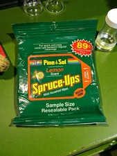 Vintage Pine-Sol Lemon Spruce-Ups Moist Household Wipes Sample Pack Sealed