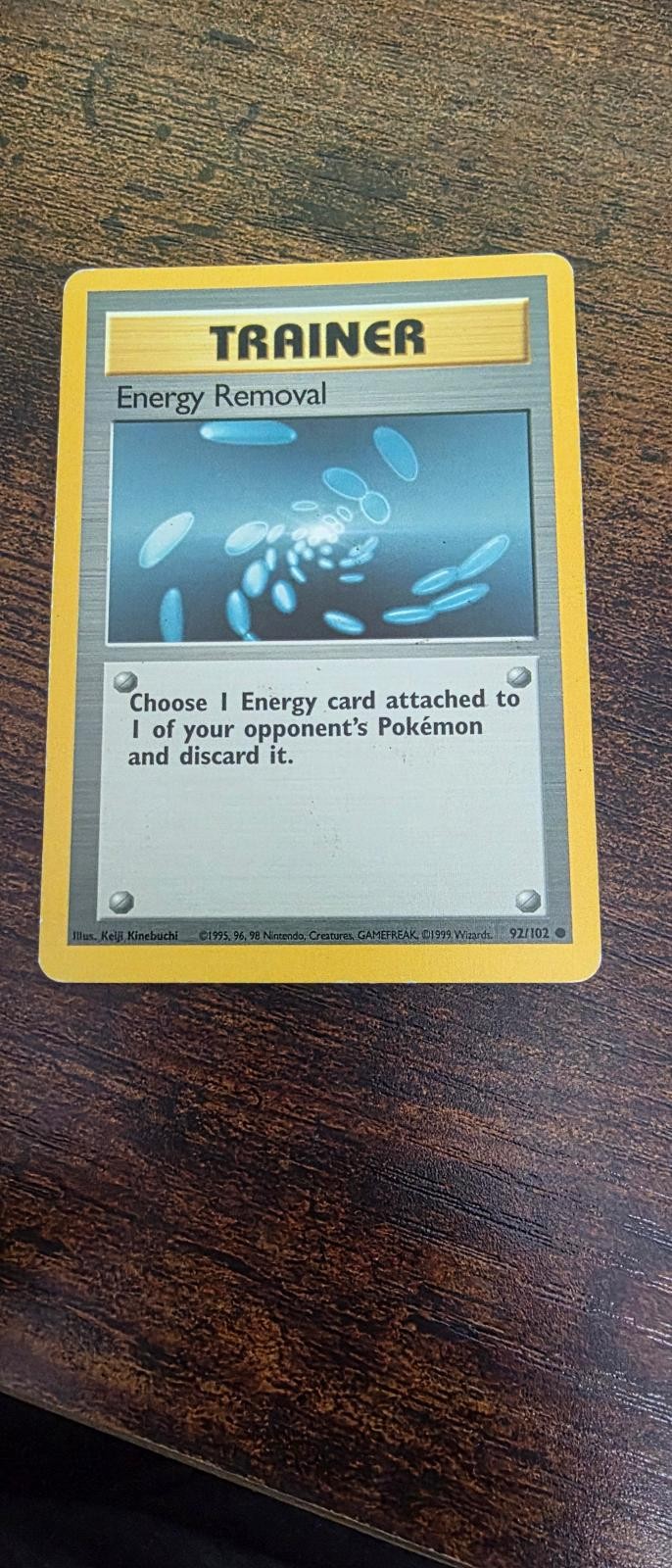 Energy Removal 92/102 Common Base Set Unlimited Pokemon Lightly Played