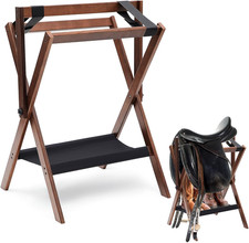 1 Pack Pine Wood Saddle Rack Portable Folding Horse Saddle Stand 20" L X 17" W X