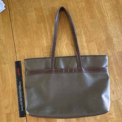 Esprit Brown Logo Faux Leather Large Tote Shoulder Bag Women's Handbag