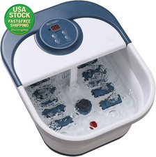 Collapsible Foot Spa Bath Massager with Heat Bubbles 8 Rollers Temperature