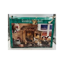 Juego de accesorios para belén Grandeur Noel juego de pesebre de madera rústica estable