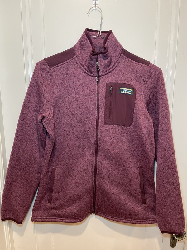 L.L. Bean Women’s Winter Blush Rose Logo Full-Zip Jacket Size Small
